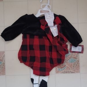 Brand New Tommy Bahama 3 Piece Outfit  Onesie, Stockings & Headband